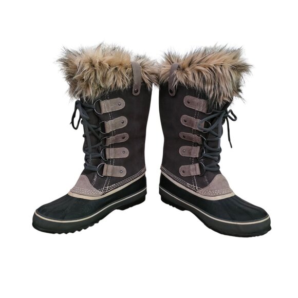 Sorel Joan of Arctic Suede Waterproof Snow Winter Lace Up Boots Gray 9 Worn Once - Picture 3 of 5
